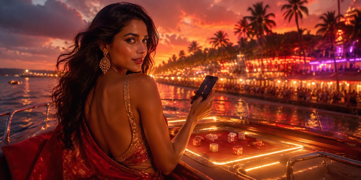 Casino game with Bollywood theme on beach in Goa